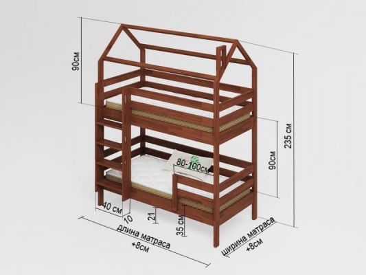 Двухъярусная деревянная кровать-домик Vita Mia Arcobaleno 2 ( Радуга 2 ) 7