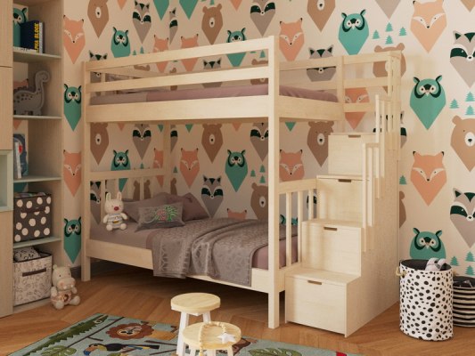 Двухъярусная кровать из массива дерева Vita Mia Artek Lux ( Артек Люкс ) с ящиками 2