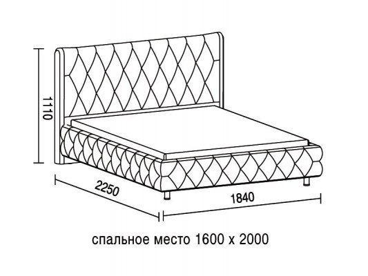 Кровать 180х200 чертеж
