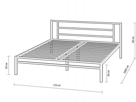 Кровать металлическая Титан 2
