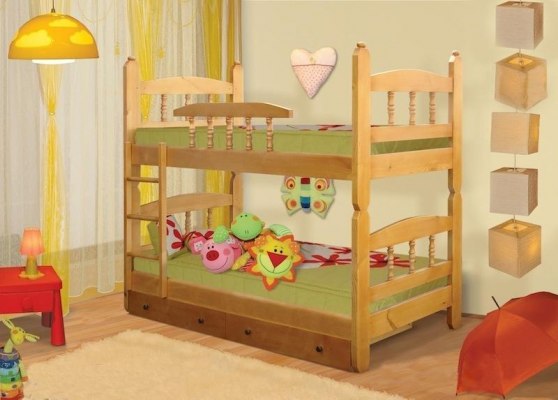 Кровать детская двухъярусная из массива дерева Vita Mia Шрек 3 1