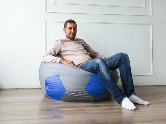 Кресло мешок мяч Dream серо - синий ( оксфорд ) 1