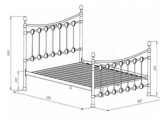 Кровать двухспальная металлическая Эльда 2
