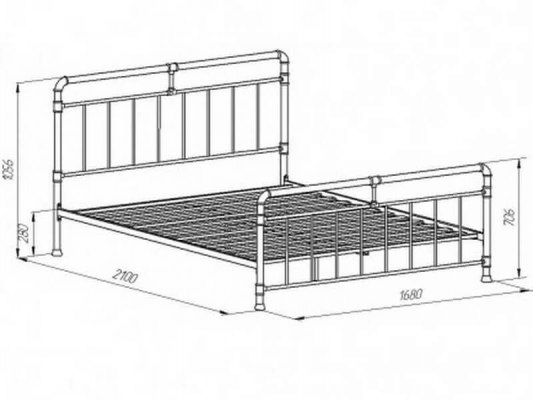 Кровать двухспальная металлическая Авила 4