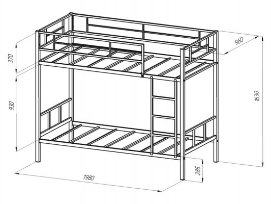 Кровать двухъярусная металлическая Севилья-2КВ 3