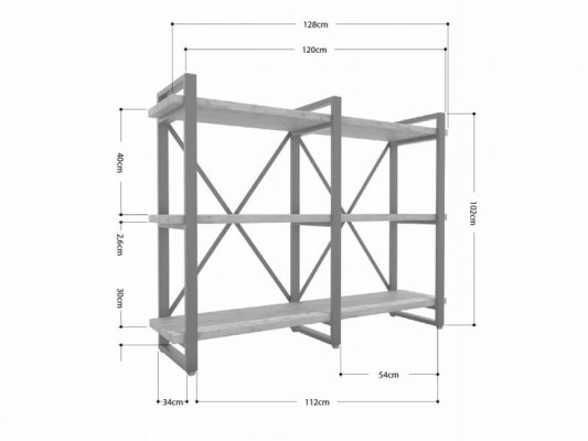 Стеллаж Айсберг Лофт 120х102-3 2