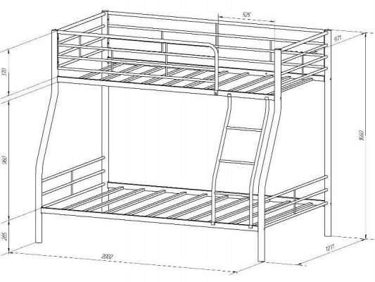 Кровать двухъярусная металлическая Гранада-2П 4