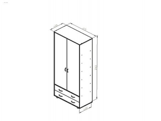 Шкаф двухстворчатый для одежды Дельта-4 3