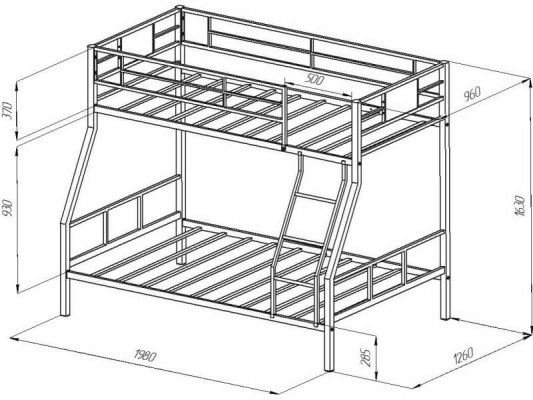 Кровать двухъярусная металлическая Гранада-1КВ - Фото 3