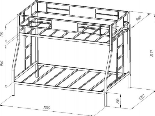 Кровать двухъярусная металлическая Гранада 4