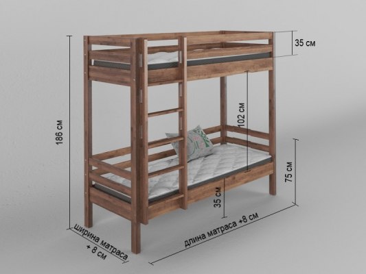 Двухъярусная деревянная кровать Vita Mia Korsar 2 (Корсар 2) с ящиками 5
