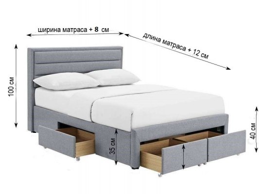 Кровать Vita Mia Somerset Classic с ящиками 8