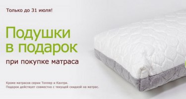 Подушка в подарок при покупке матраса фабрики Dream Master