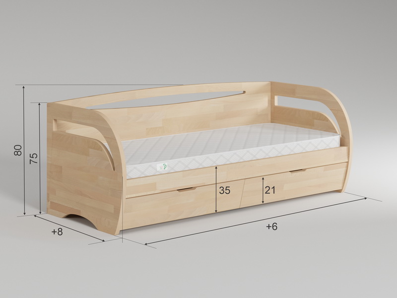 Диван кровать из массива дерева Vita Mia Bonny ( Бонни ) с ящиками