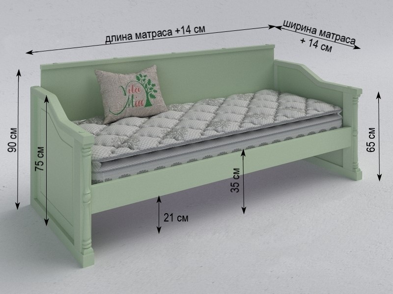 Диван кровать деревянная Vita Mia Eleganza (Элеганза) от магазина ВашМатрас.ру