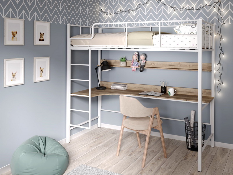 Металлическая кровать-чердак Хельга 2