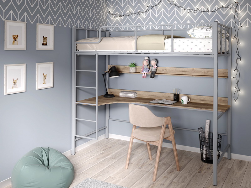 Металлическая кровать-чердак Хельга 2