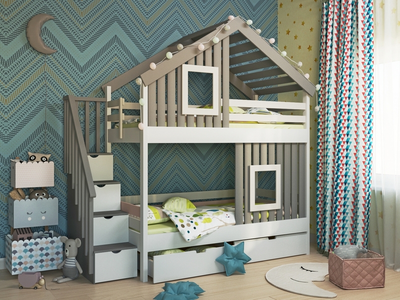 Bunk bed. Как сделать двухъярусную кровать для кукол. How to make a bunk bed for your dolls.