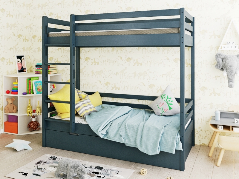 Двухъярусная деревянная кровать Vita Mia Korsar 2 (Корсар 2) с ящиками
