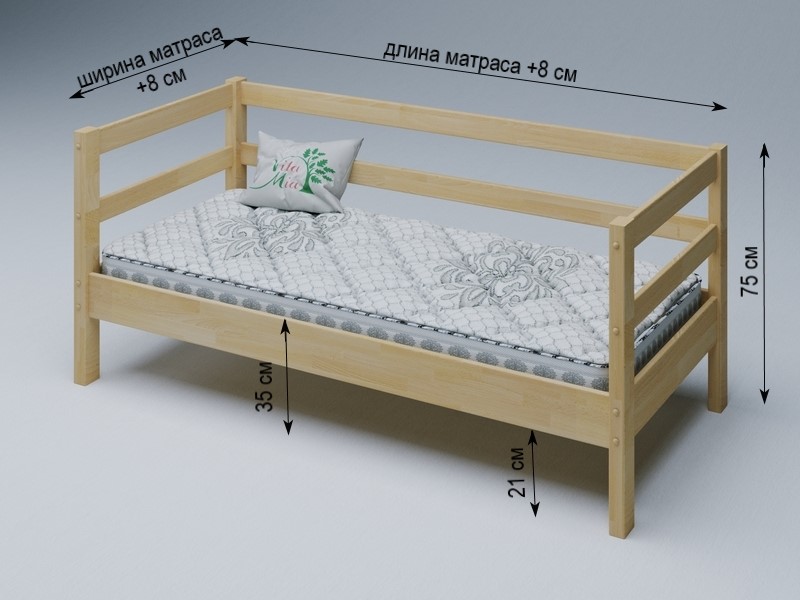 Кровать софа из массива дерева Vita Mia Korsar ( Корсар ) с подъёмным механизмом
