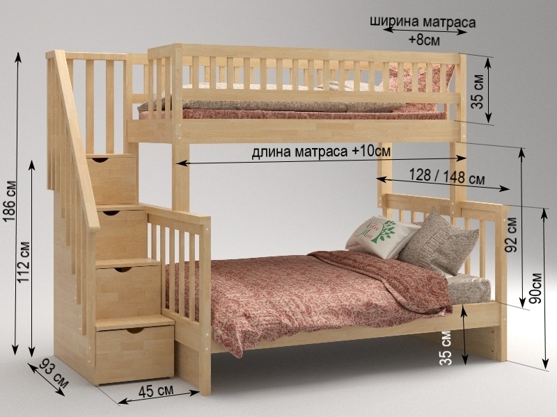 Двухъярусная детская кровать 93 фото и виды моделей размеры металлических выкатных кроваток