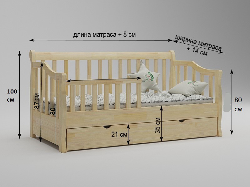 Деревянная диван кровать Vita Mia Сашуля с выкатным спальным местом