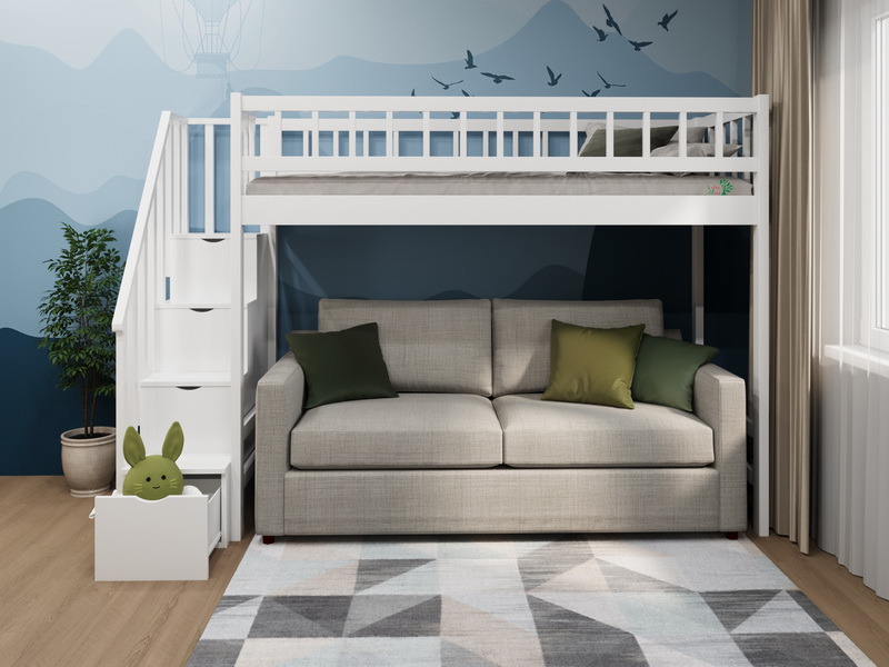 Кровать-чердак Vita Mia Uno ( Уно ) с лестницей комодом