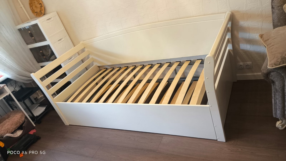 Кровать с раздвижным механизмом PinoLetto Talli (Талли), 90х200 см. Слоновая кость Эмаль