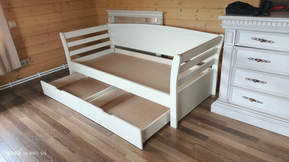 Кровать Vita Mia Tina ( Тина ), 80x180 см. Порода дерева Береза. Слоновая кость