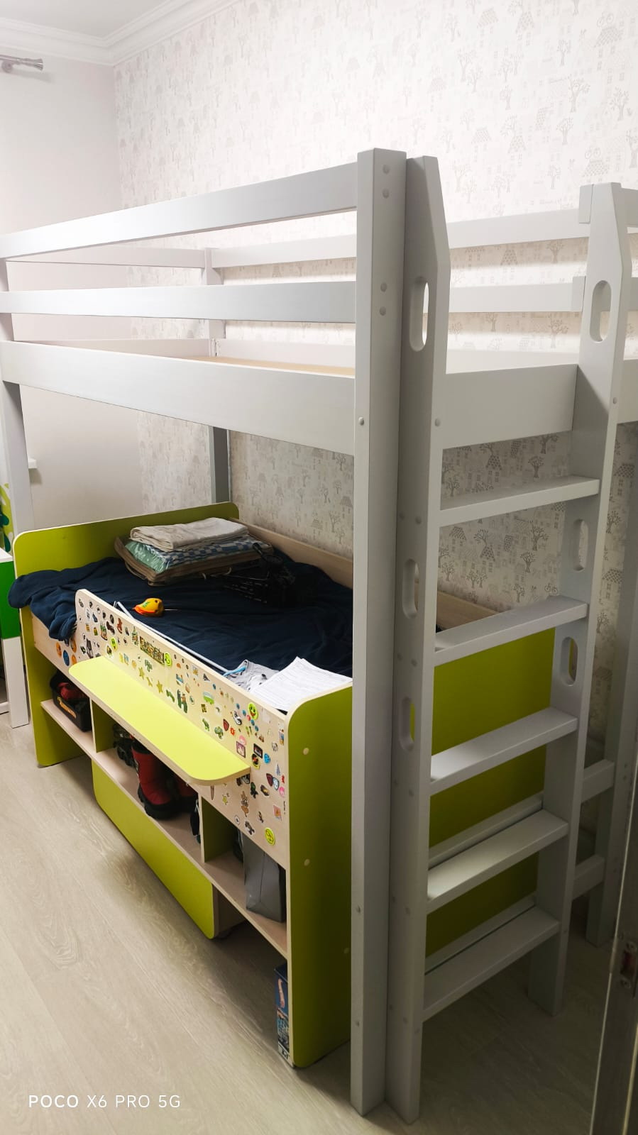 Кровать-чердак Vitz Mia Браво; 80x190 см.RAL 7035 Светло-серый