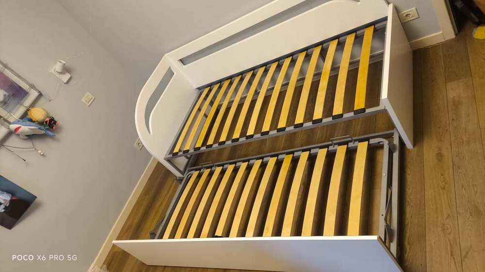 Кровать Vita Mia Edera (Эдера); 90x200 см.Раскладной механизм Дельфин. Белая эмаль