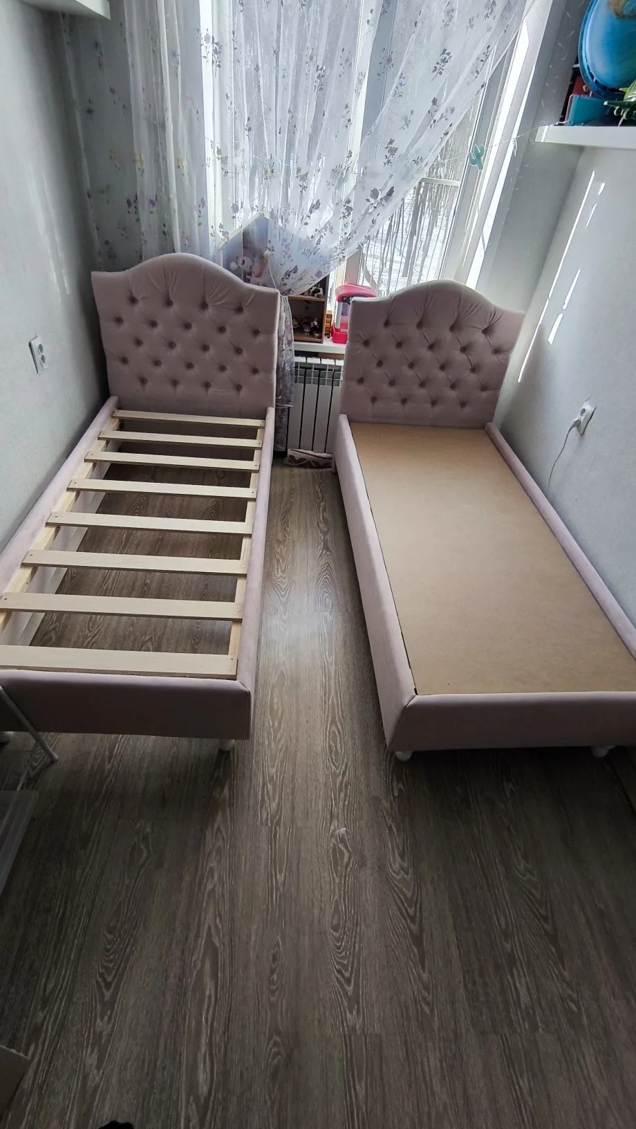 Кровать мягкая PinoLetto Hanna ( Ханна ), 80х180 см. цвет Белый высота 13 см. Ткань Storm 027