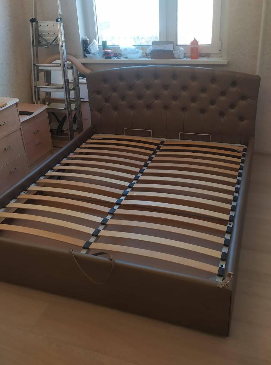 Кровать Vita Mia Дженифер; 160x190 см Искусственная кожа BOSTON SHINE creme brulee