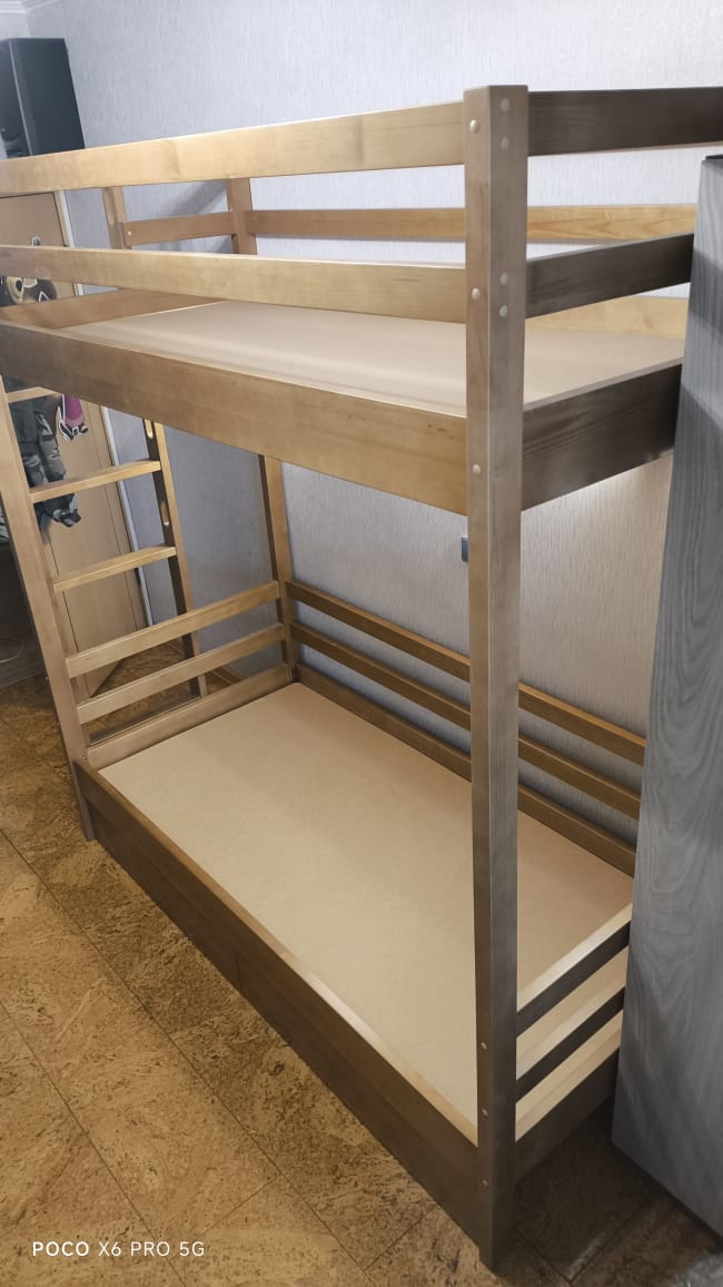 Двухъярусная кровать Vita Mia Корсар-2; 90х190 см. Изготовление по индивидуальному чертежу!!Высота кровати 214 см. Цвет: Светлый орех