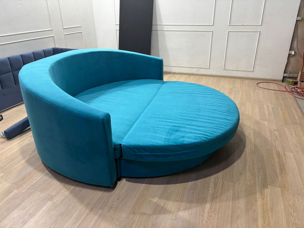 Круглая кровать-диван СлипАрт Слип, Цвет Велюр Teddy 133
